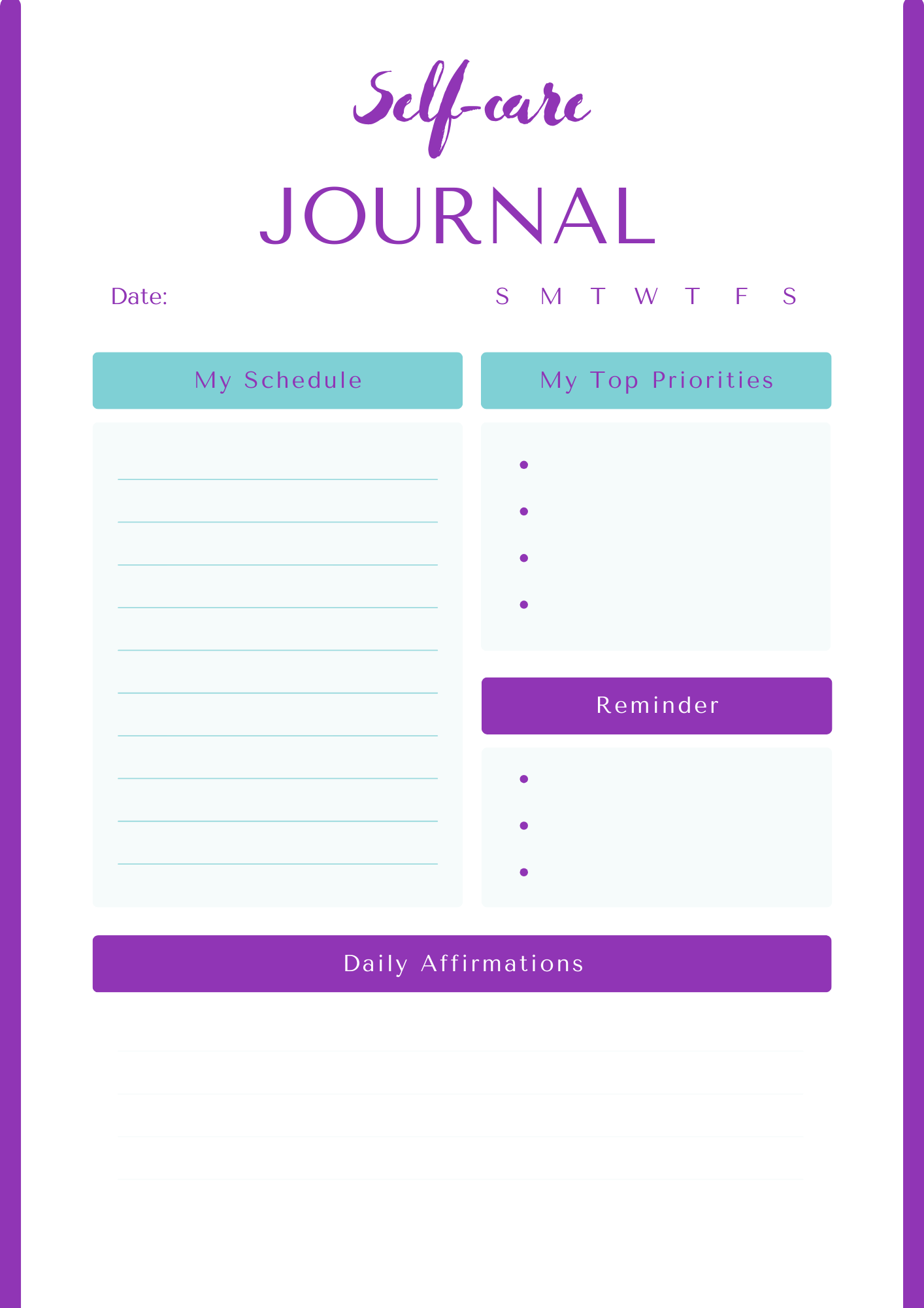 My Self-Care Planner