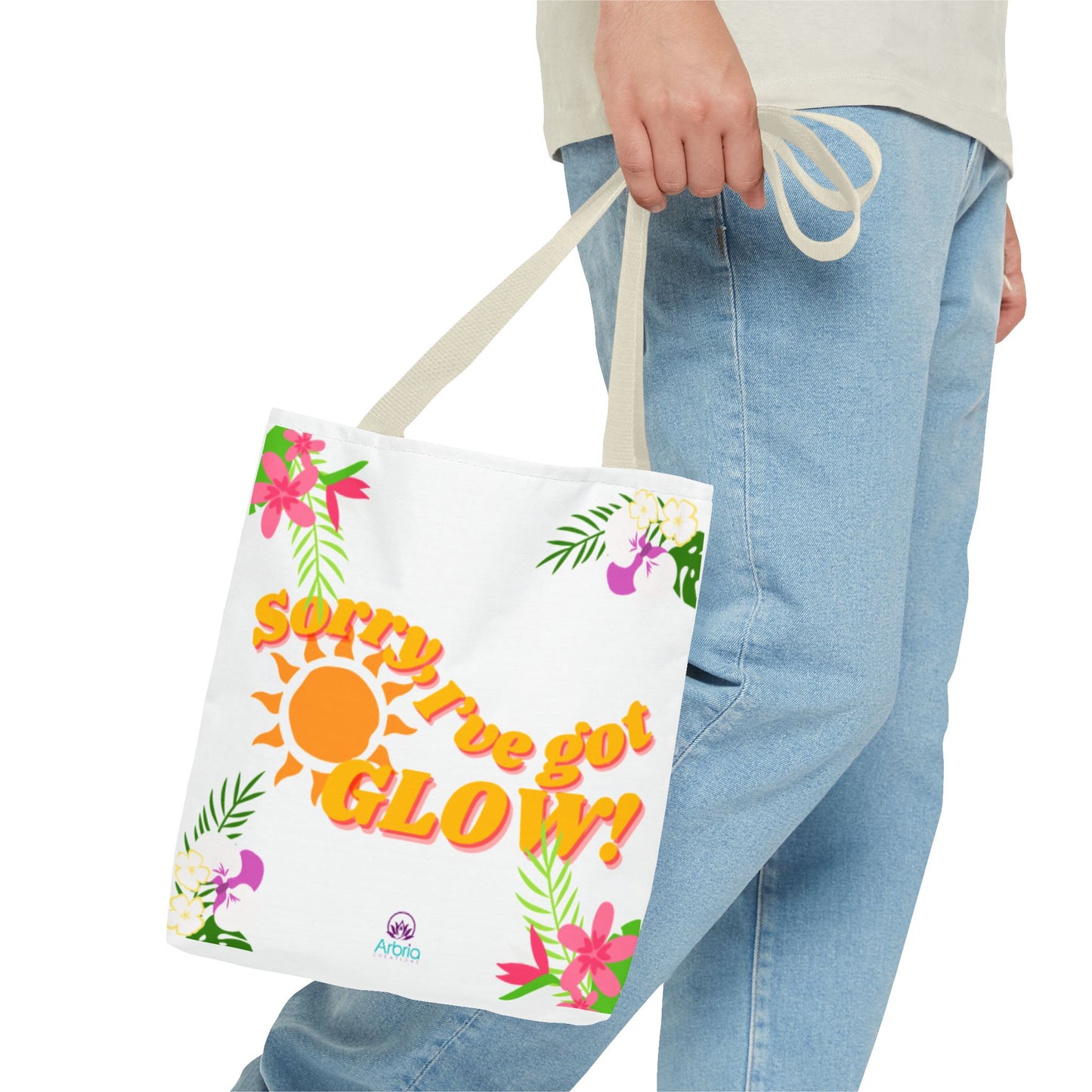 Tote — "Sorry, I've Got Glow" Floral Sun Tote Bag