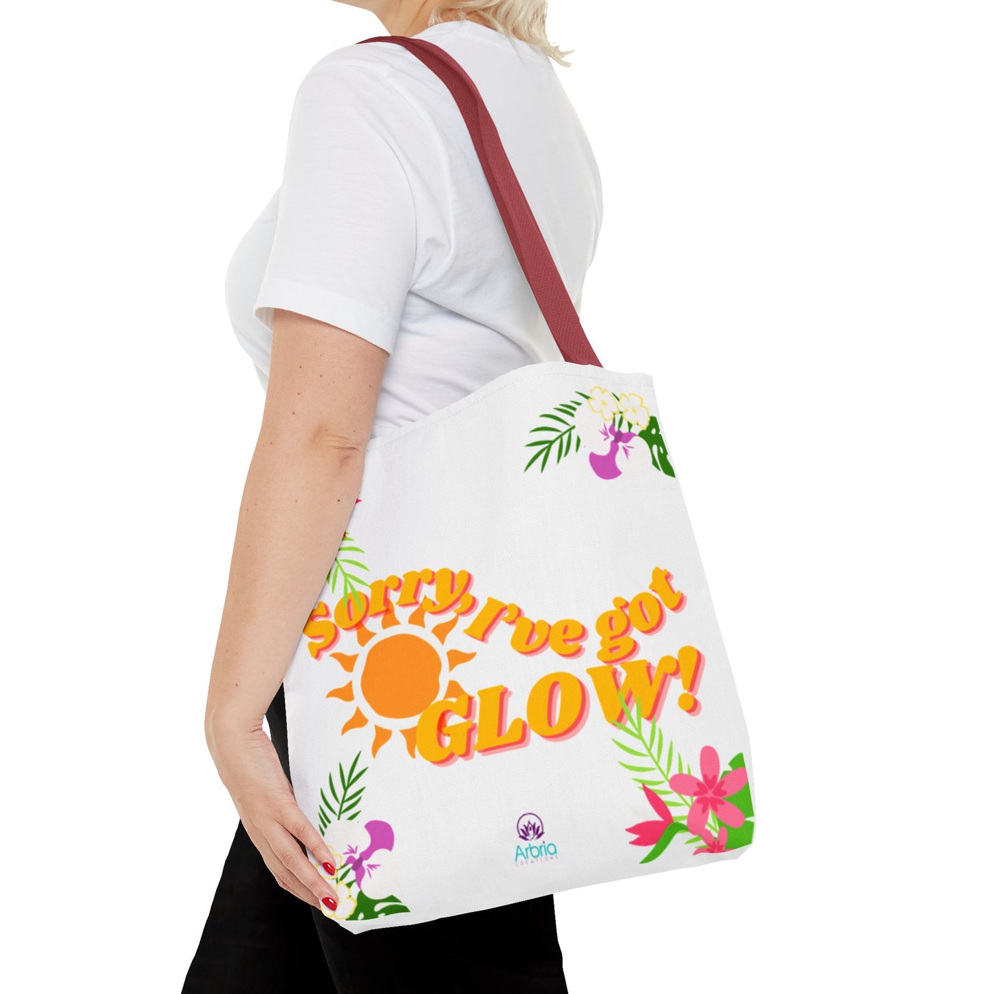Tote — "Sorry, I've Got Glow" Floral Sun Tote Bag