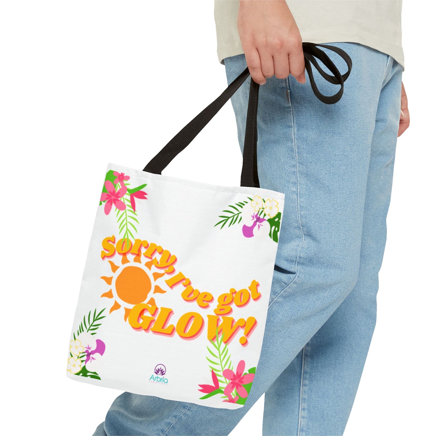 Tote — "Sorry, I've Got Glow" Floral Sun Tote Bag