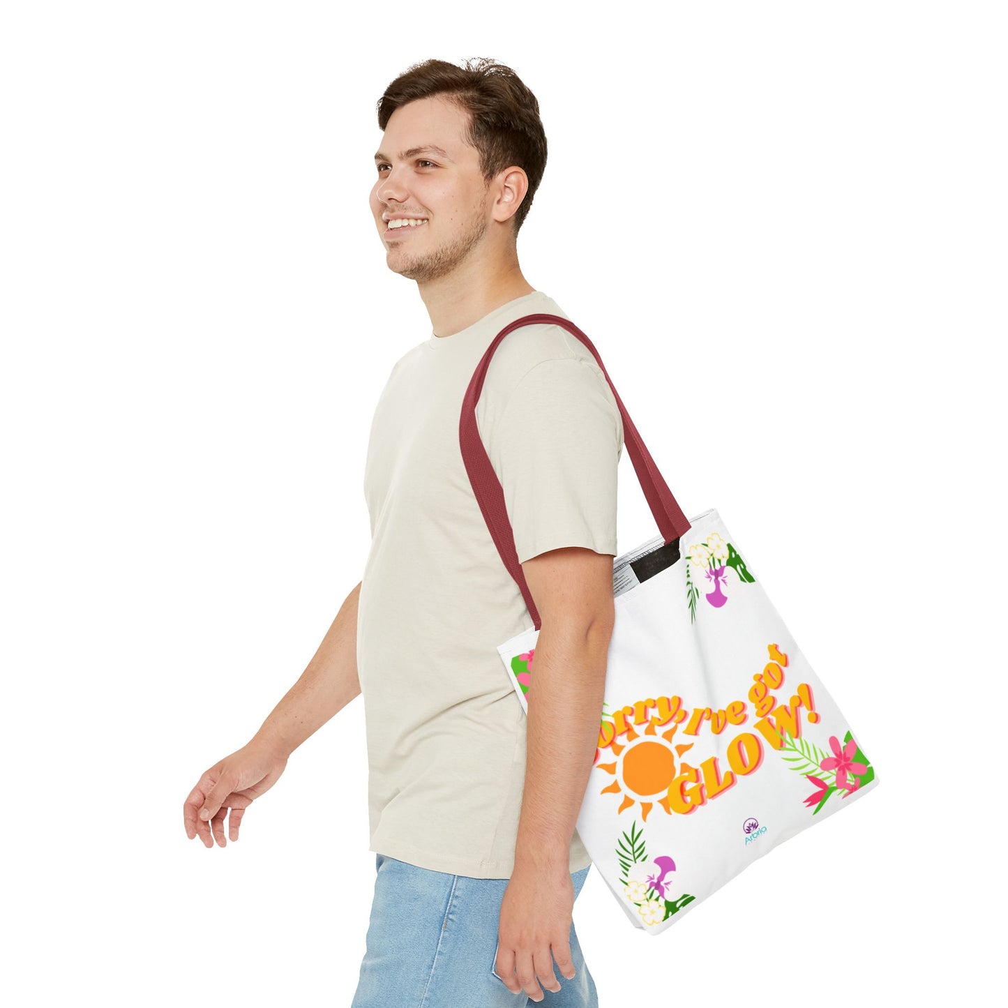 Tote — "Sorry, I've Got Glow" Floral Sun Tote Bag