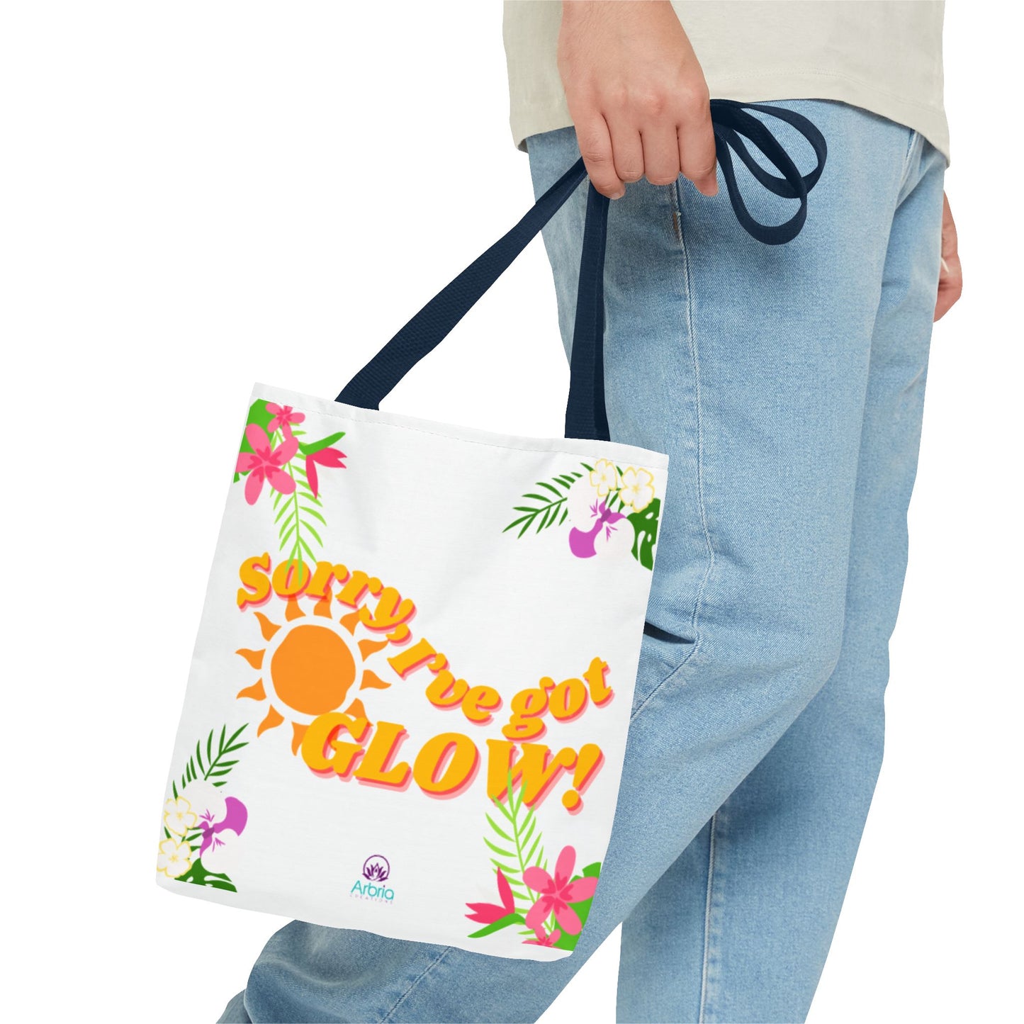 Tote — "Sorry, I've Got Glow" Floral Sun Tote Bag