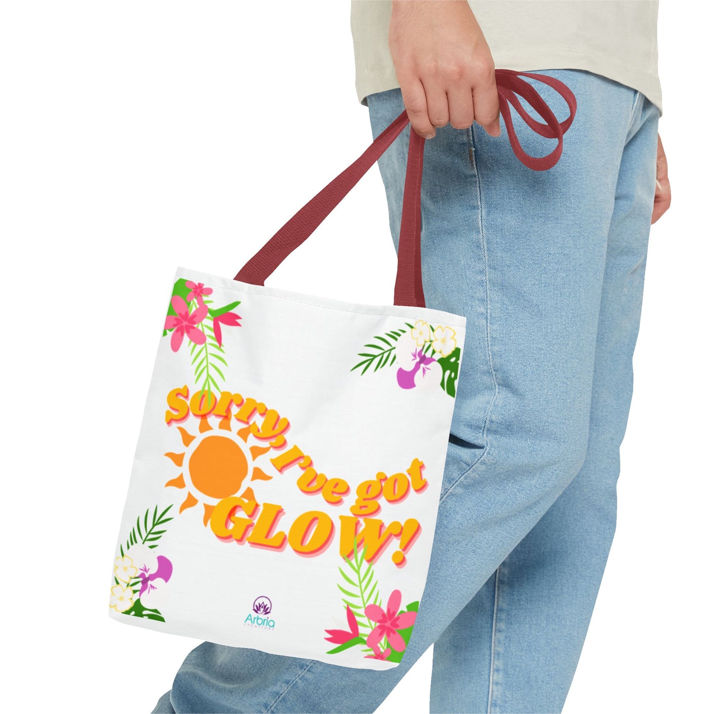 Tote — "Sorry, I've Got Glow" Floral Sun Tote Bag
