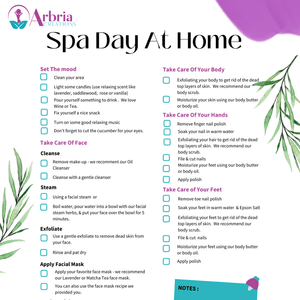 SPA Day At Home Checklist