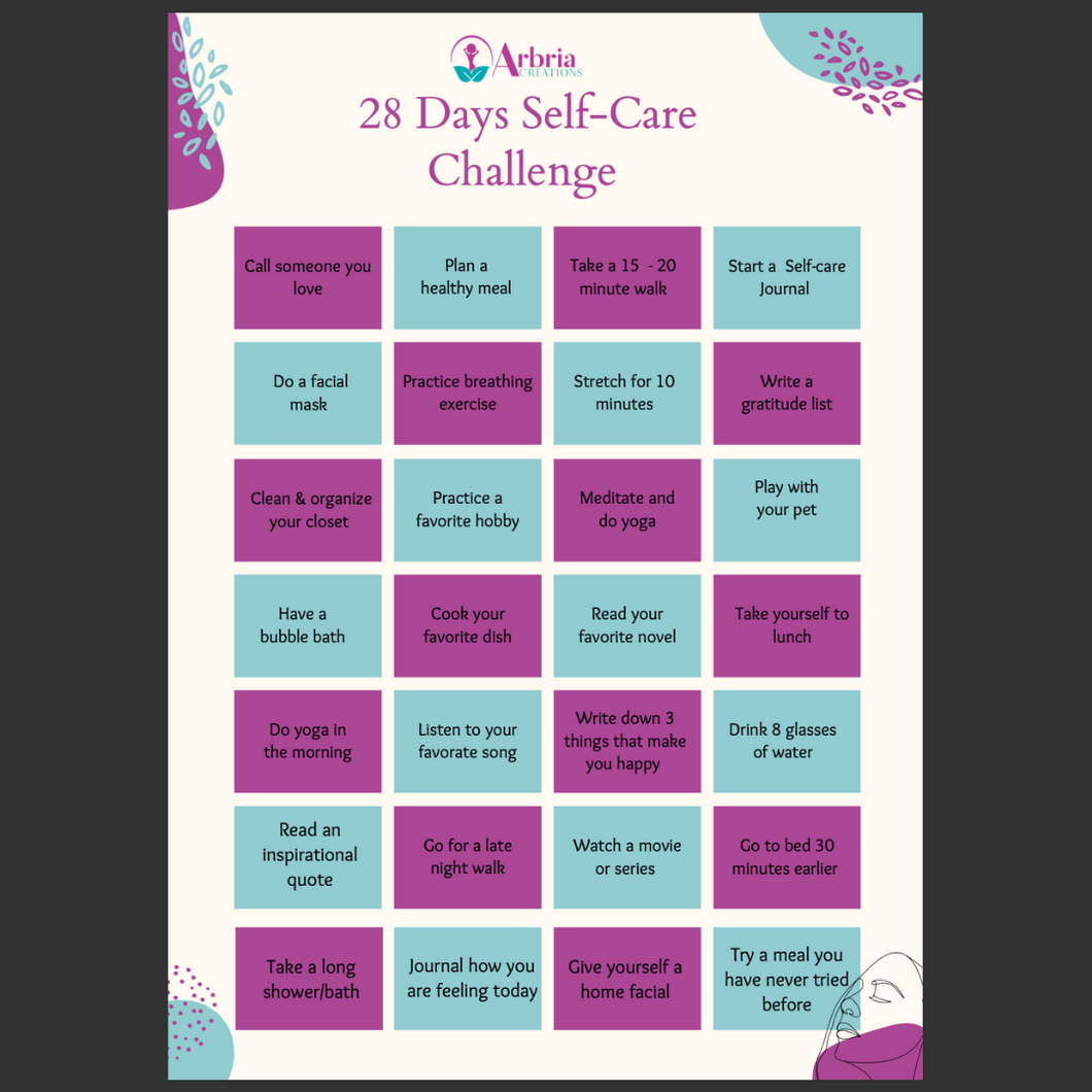 28 Day Self-Care Challenge PDF File